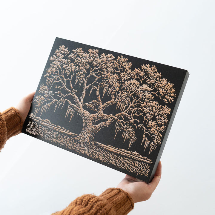 Southern Live Oak Engraved Wood Panel