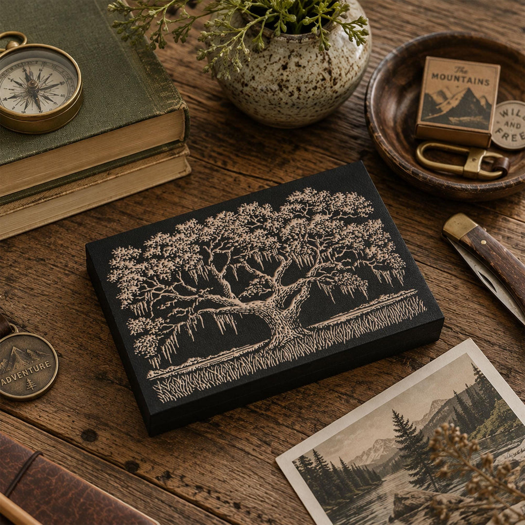 Southern Live Oak Engraved Wood Panel