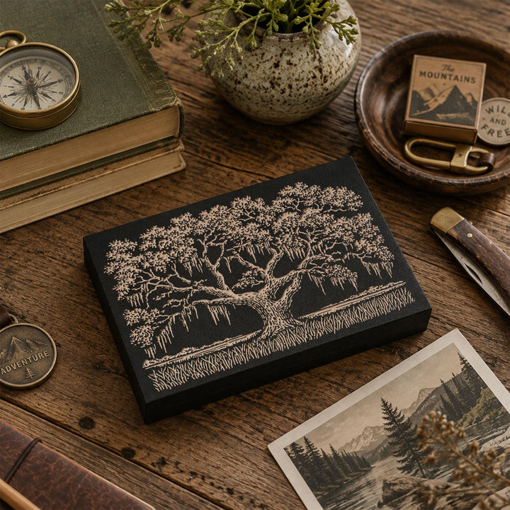Southern Live Oak Engraved Wood Panel