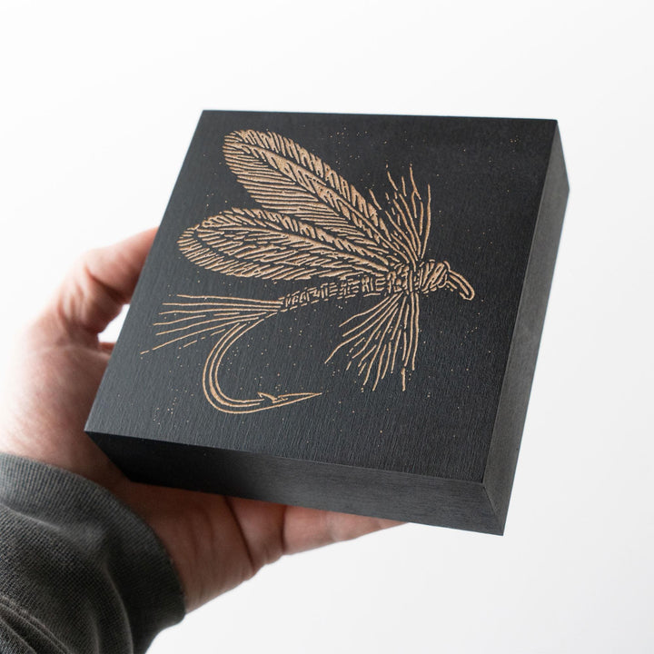 Classic Hand-Tied Fly Engraved Wood Panel