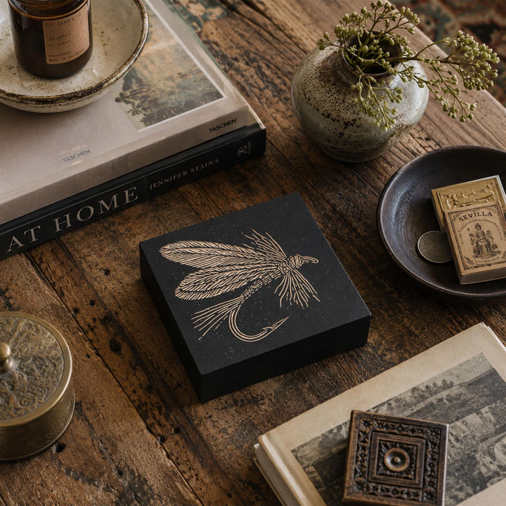 Classic Hand-Tied Fly Engraved Wood Panel