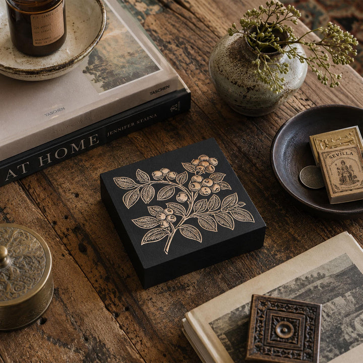 Wild Blueberries Engraved Wood Panel