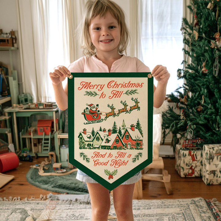 Merry Christmas to All Felt Camp Flag