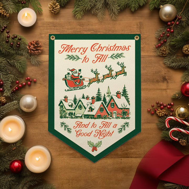 Merry Christmas to All Felt Camp Flag
