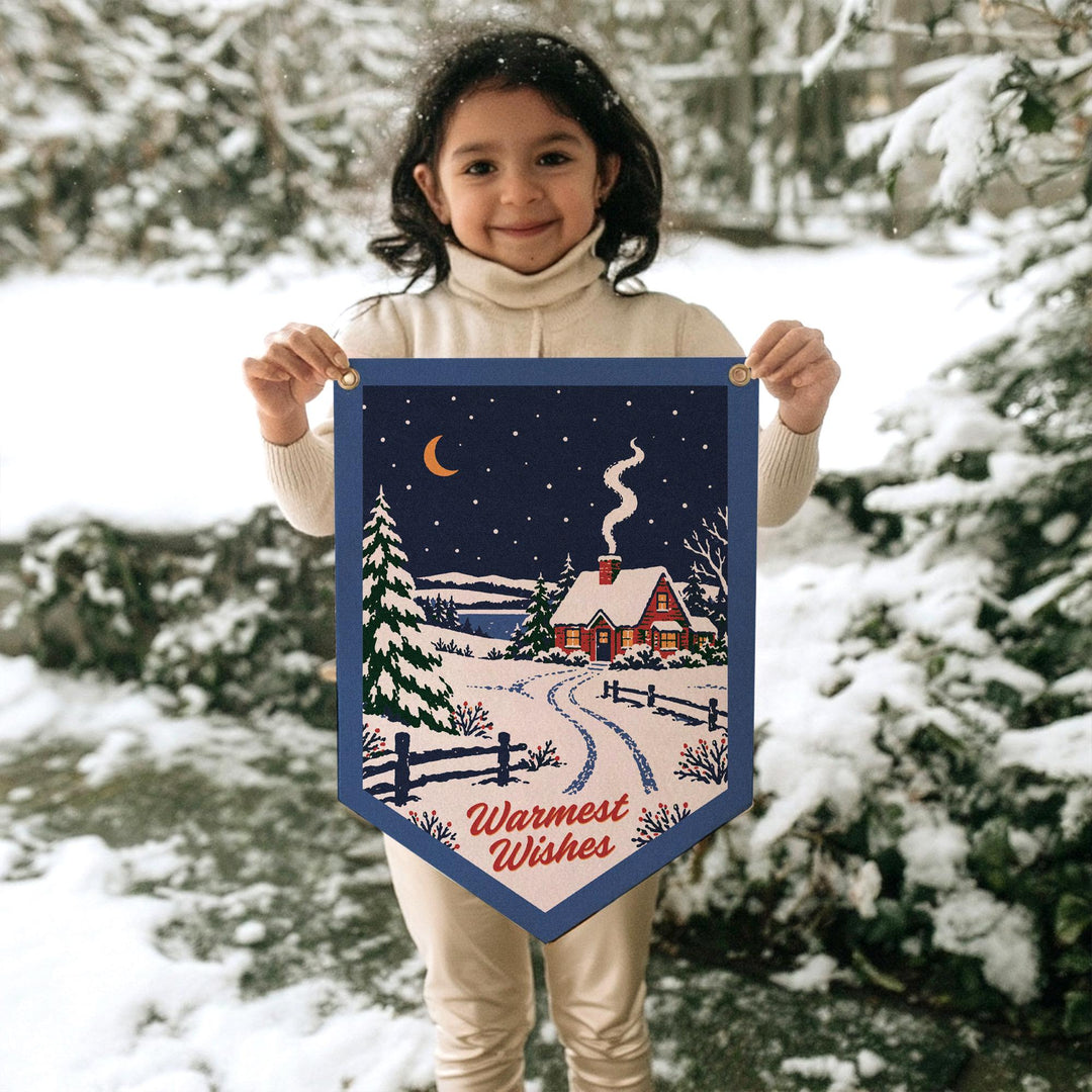 Warmest Wishes Felt Camp Flag