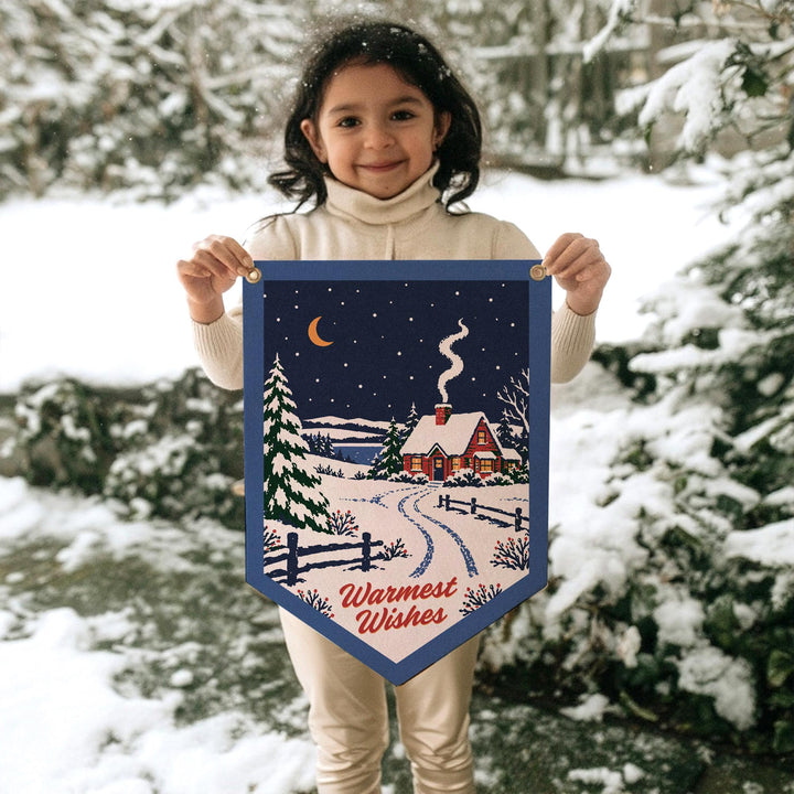 Warmest Wishes Felt Camp Flag