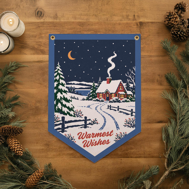 Warmest Wishes Felt Camp Flag