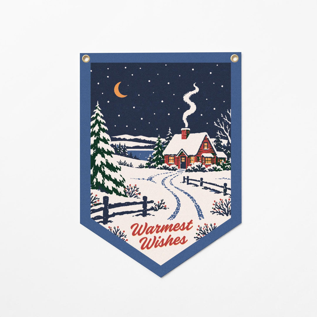 Warmest Wishes Felt Camp Flag