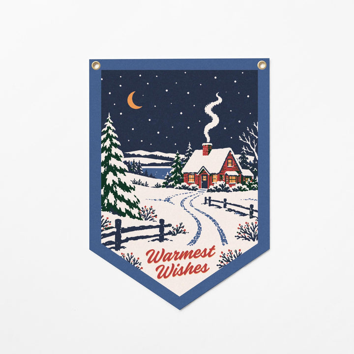 Warmest Wishes Felt Camp Flag