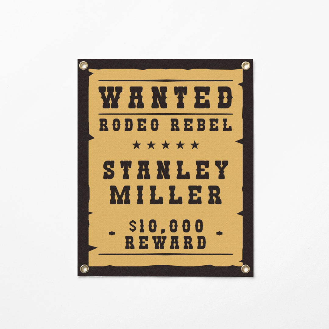 Custom Wanted Rodeo Rebel Banner