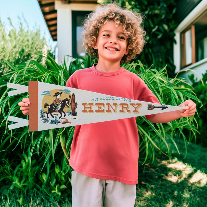 Custom Git Along Little Cowboy &amp; Cowgirl Pennant