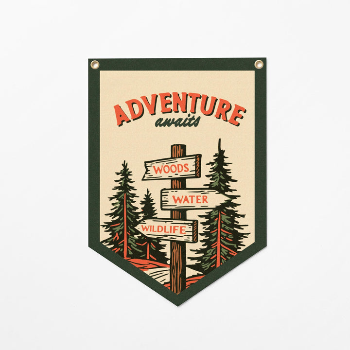 Adventure Awaits Camp Flag