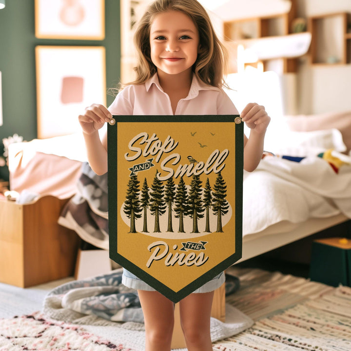 Stop And Smell The Pines Camp Flag