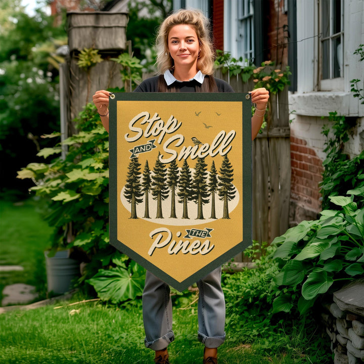 Stop And Smell The Pines Camp Flag