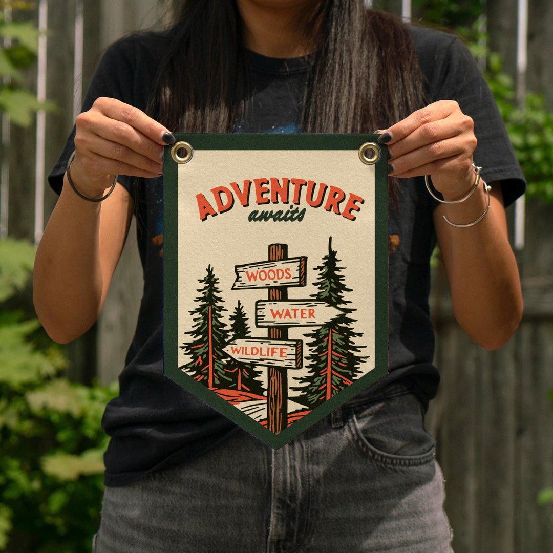Adventure Awaits Camp Flag