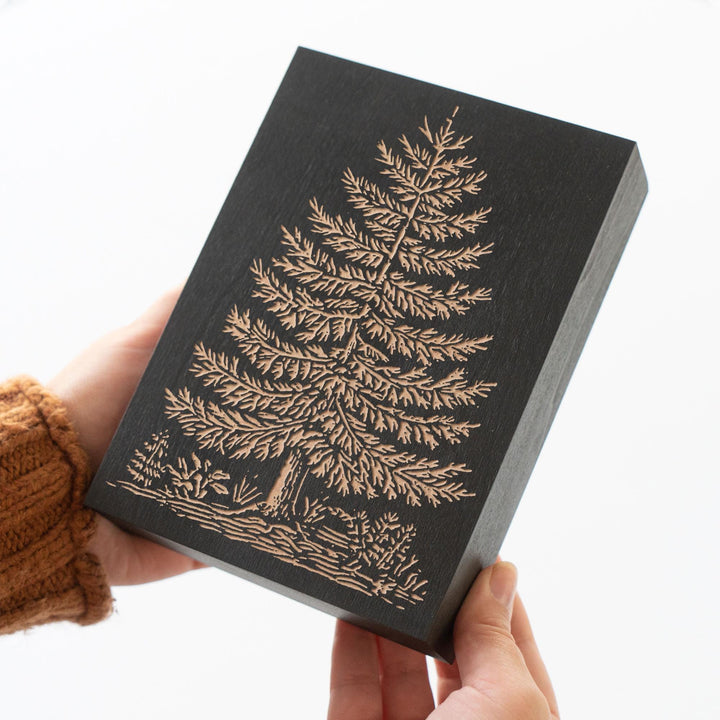 Balsam Fir Tree Engraved Wood Panel