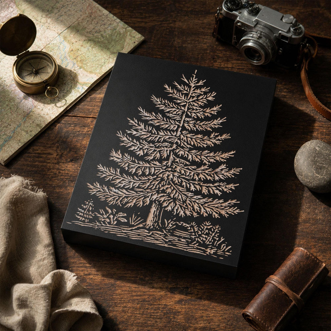 Balsam Fir Tree Engraved Wood Panel