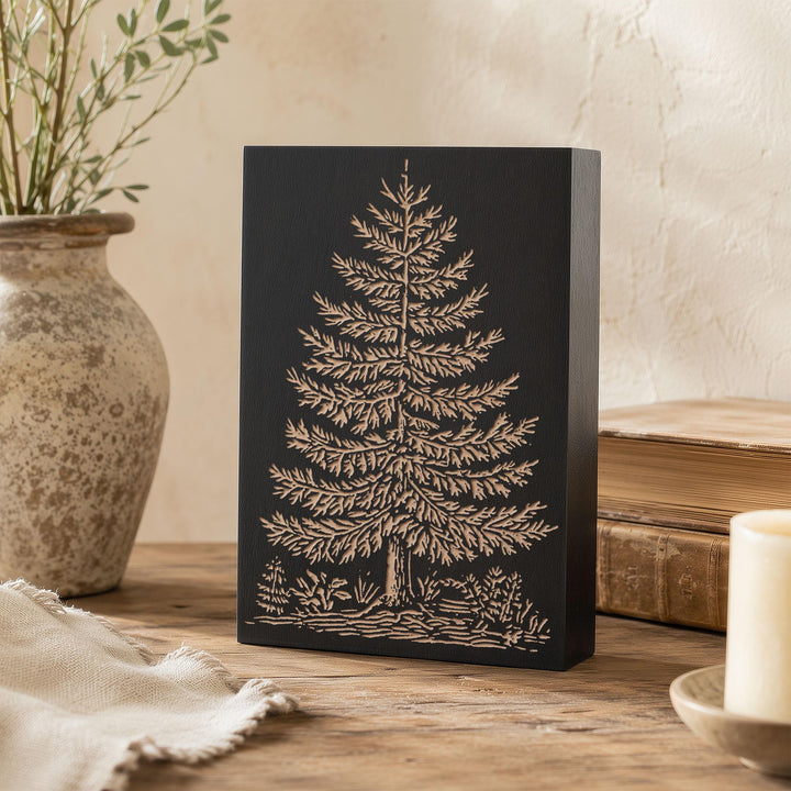 Balsam Fir Tree Engraved Wood Panel