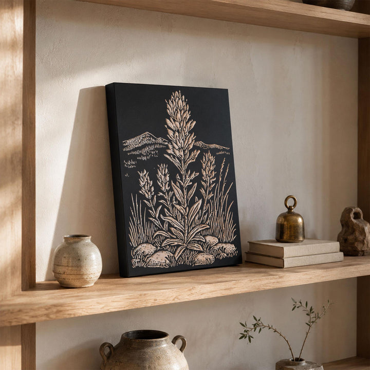 Indian Paintbrush Engraved Wood Panel