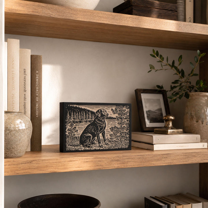 Labrador by the Water Engraved Wood Panel