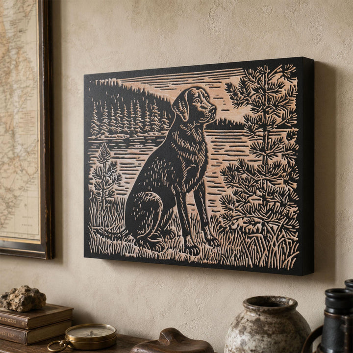 Labrador by the Water Engraved Wood Panel