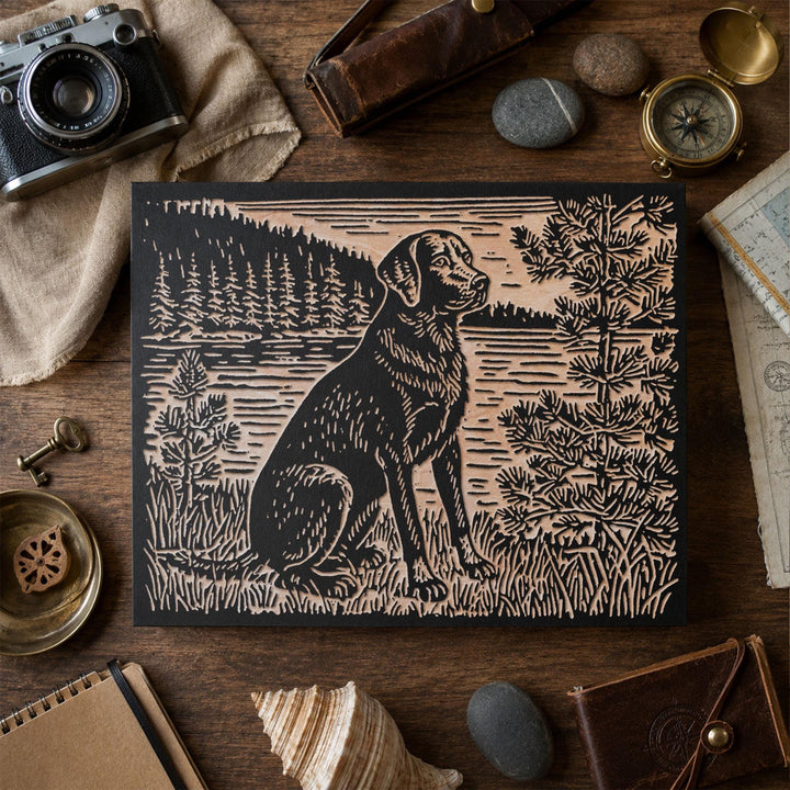 Labrador by the Water Engraved Wood Panel