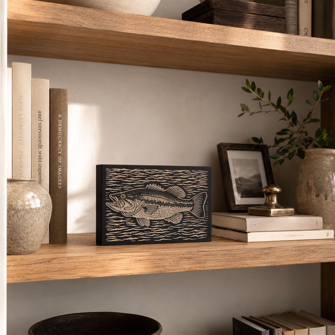 Largemouth Bass Engraved Wood Panel
