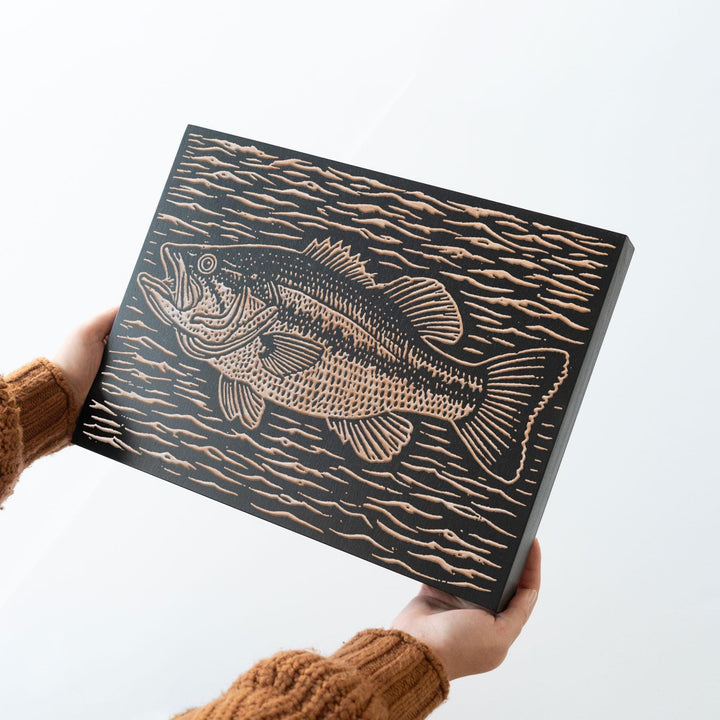 Largemouth Bass Engraved Wood Panel