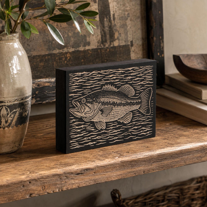 Largemouth Bass Engraved Wood Panel