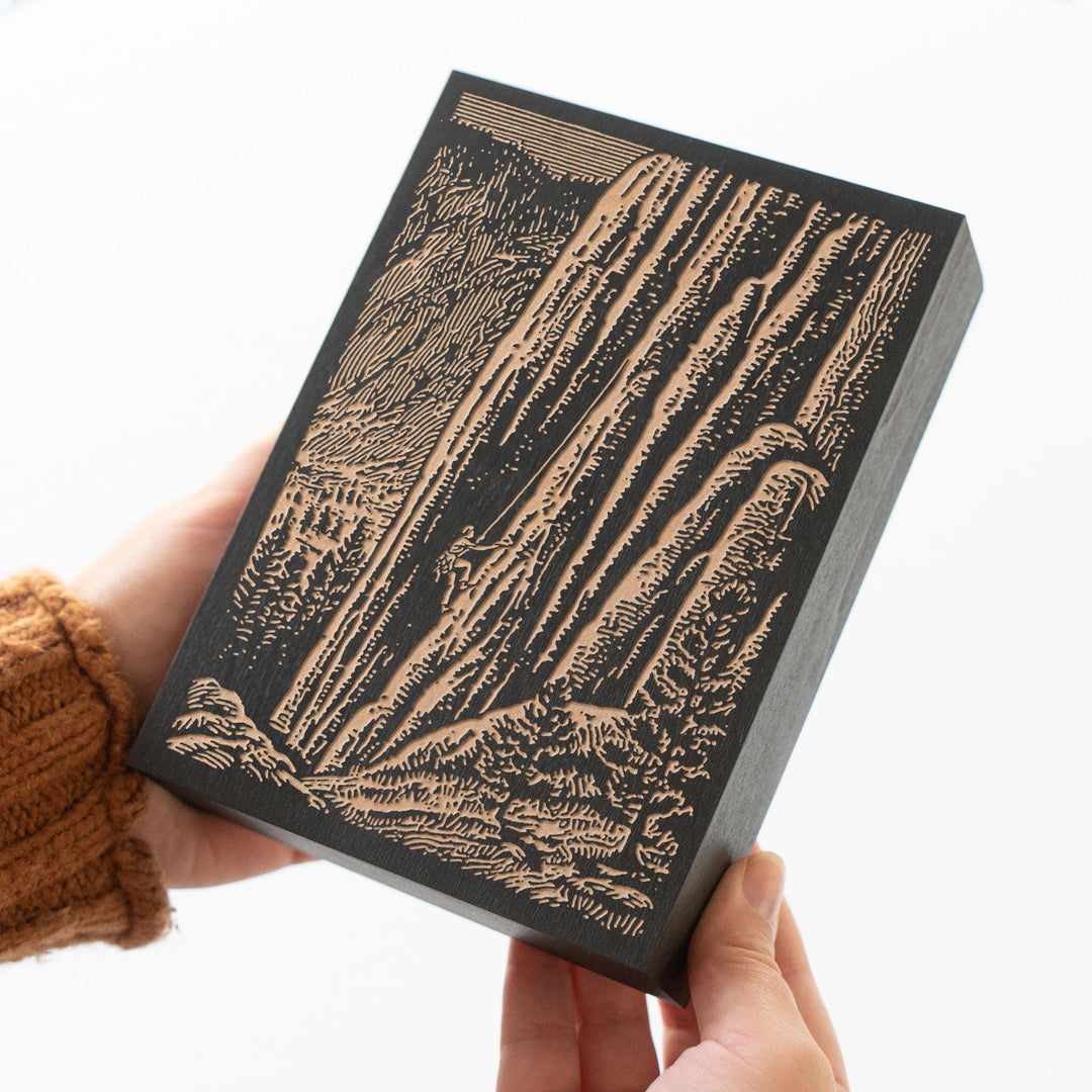 Rock Climber Engraved Wood Panel