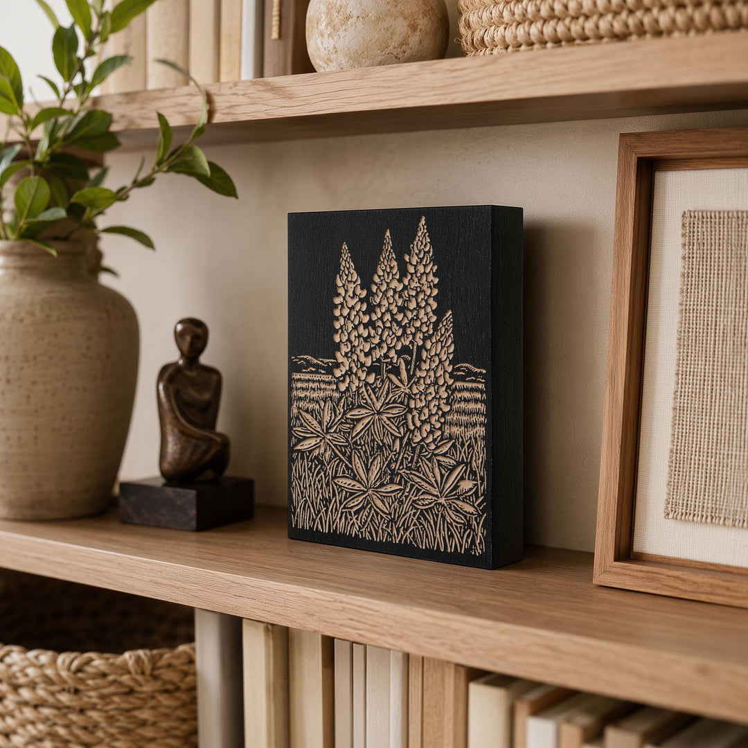 Texas Bluebonnet Engraved Wood Panel