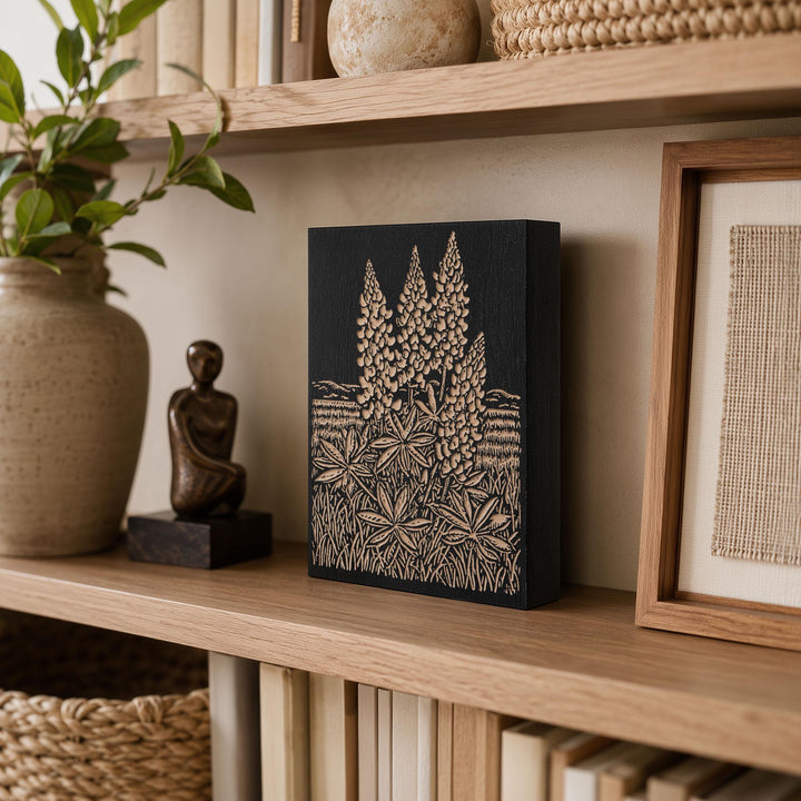 Texas Bluebonnet Engraved Wood Panel