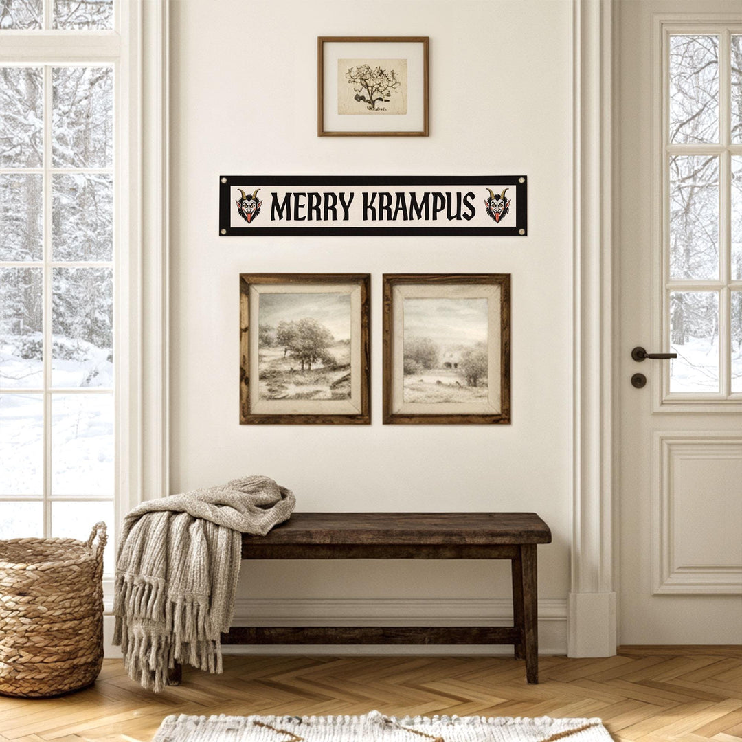 Merry Krampus Felt Banner