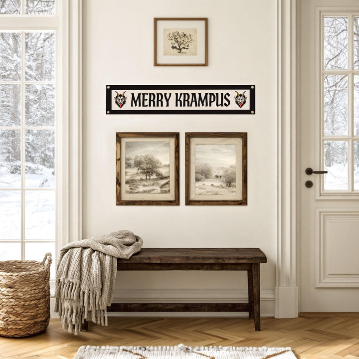 Merry Krampus Felt Banner