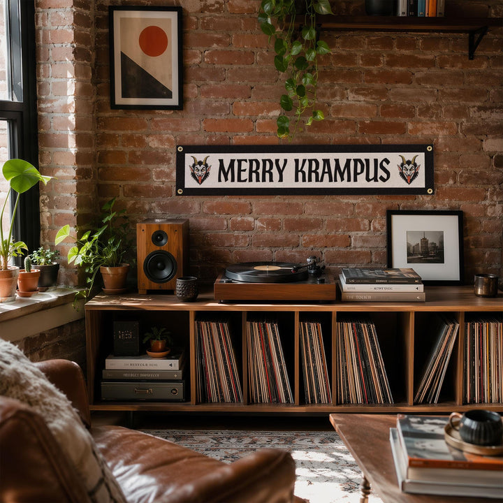 Merry Krampus Felt Banner