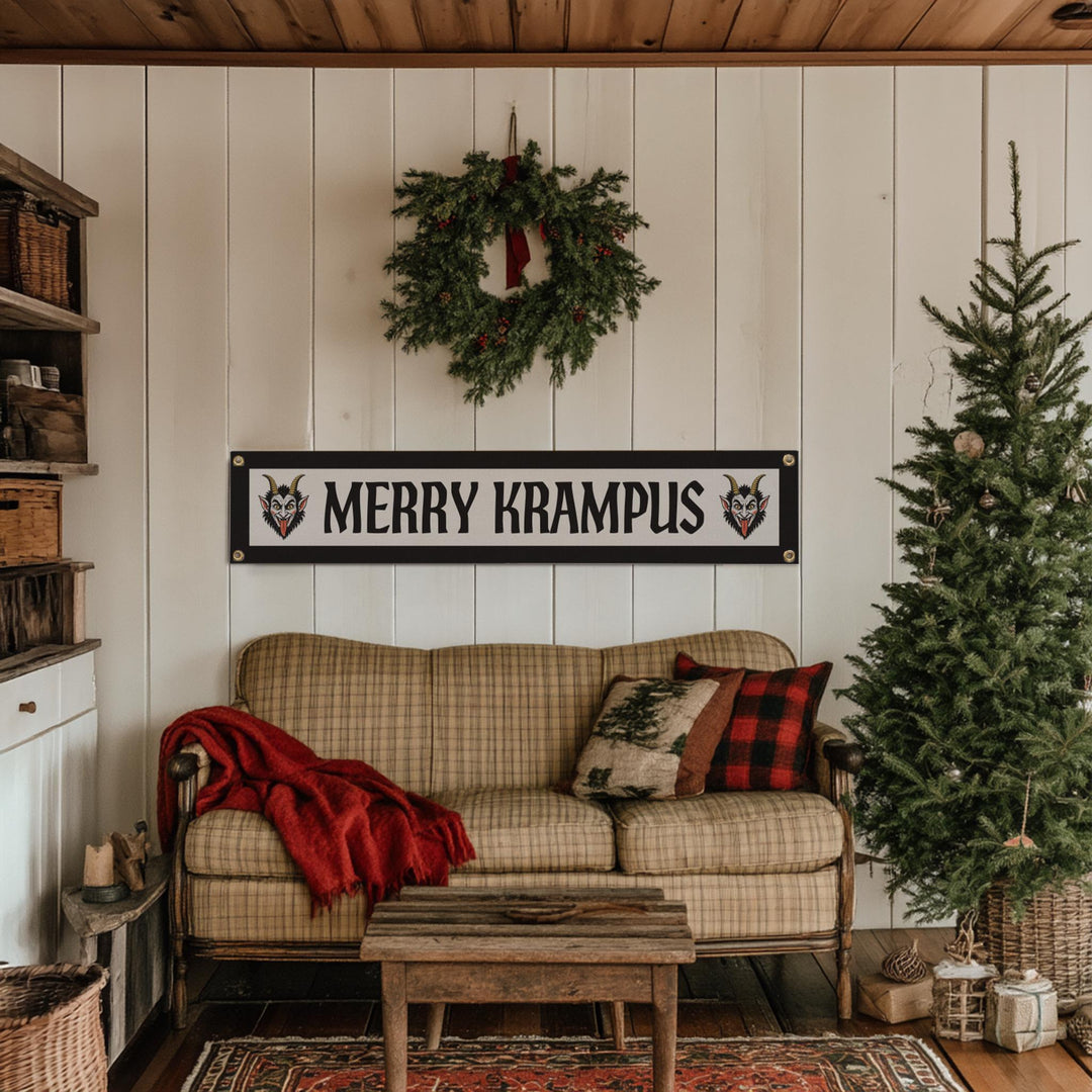 Merry Krampus Felt Banner