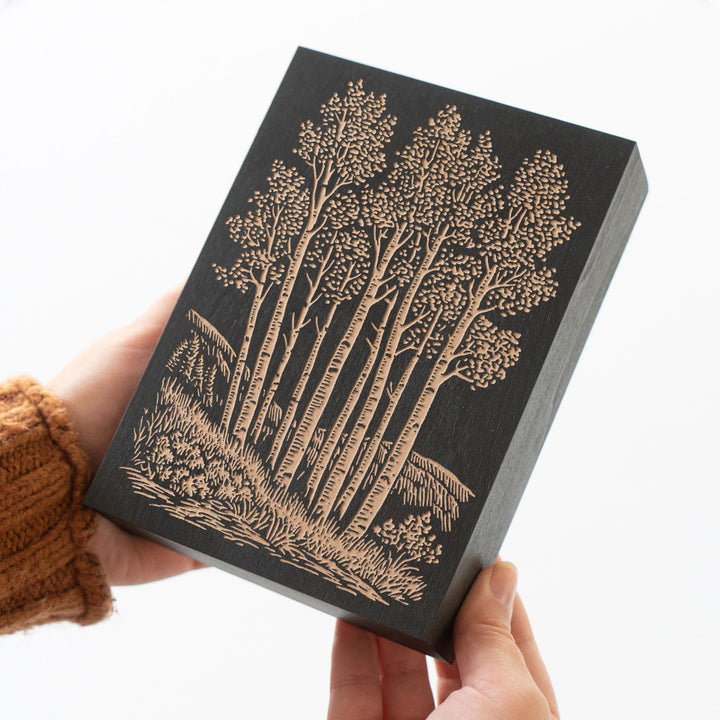Aspen Trees Grove Engraved Wood Panel