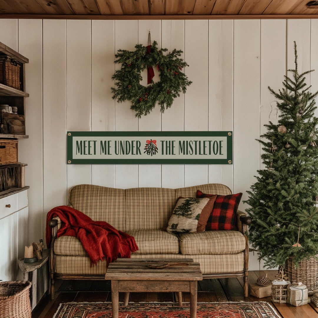 Meet Me Under the Mistletoe Felt Banner