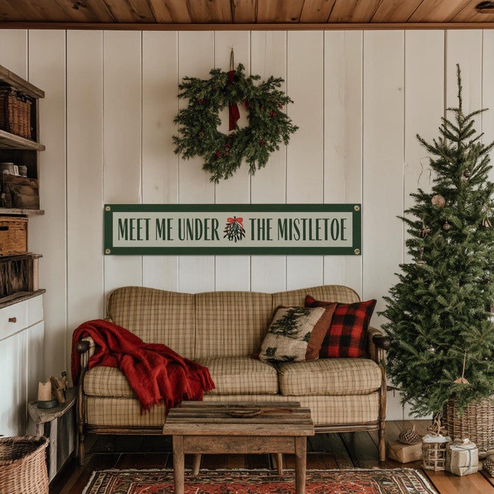 Meet Me Under the Mistletoe Felt Banner