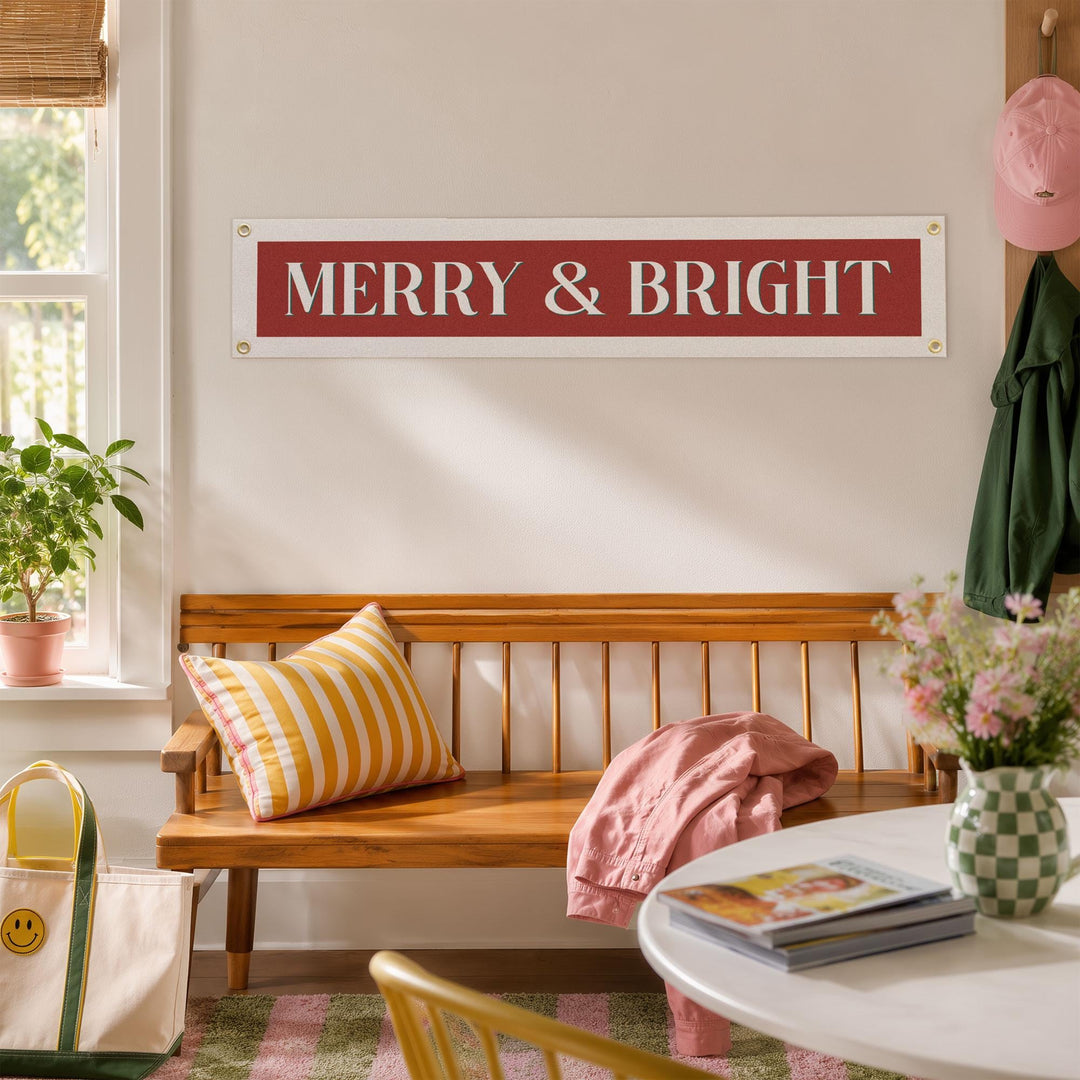 Merry &amp; Bright Felt Banner