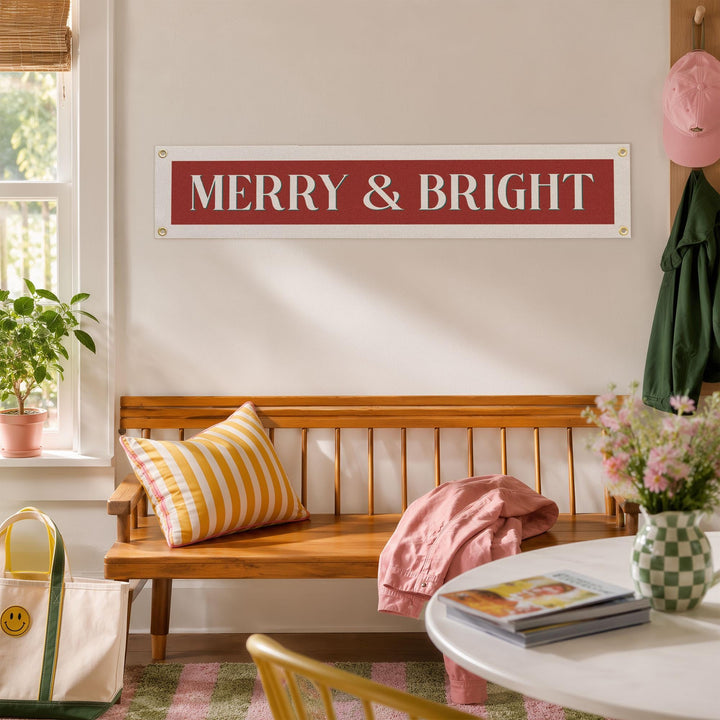 Merry &amp; Bright Felt Banner