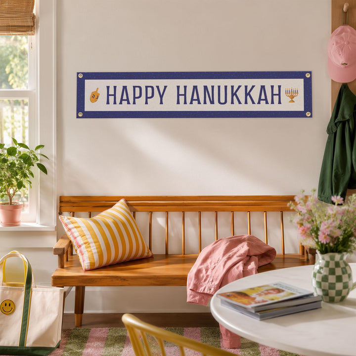 Happy Hanukkah Felt Banner