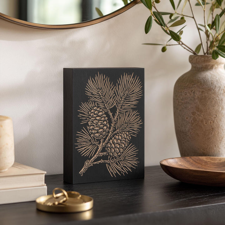 Eastern White Pine Branch Engraved Wood Panel