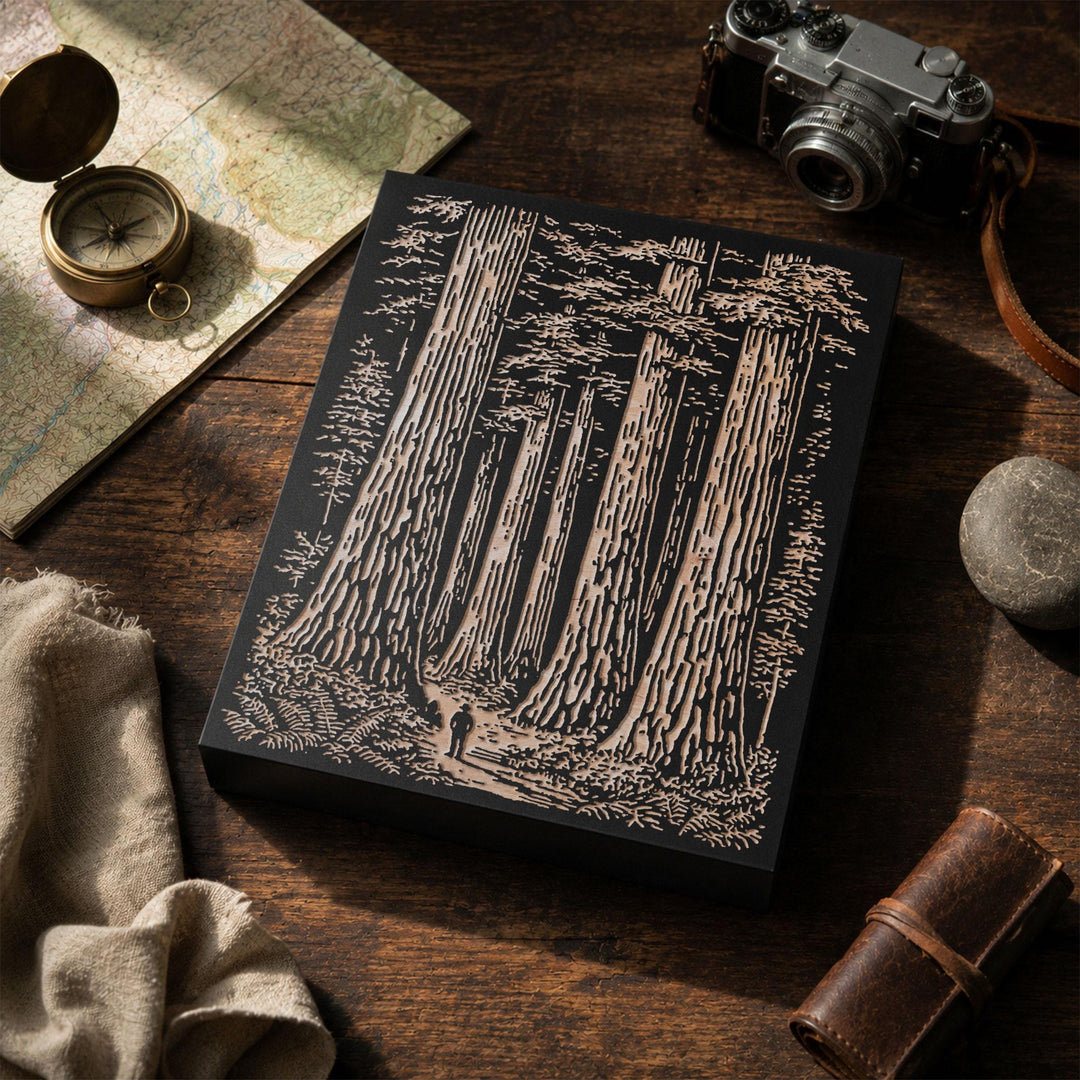 Redwood Forest Engraved Wood Panel