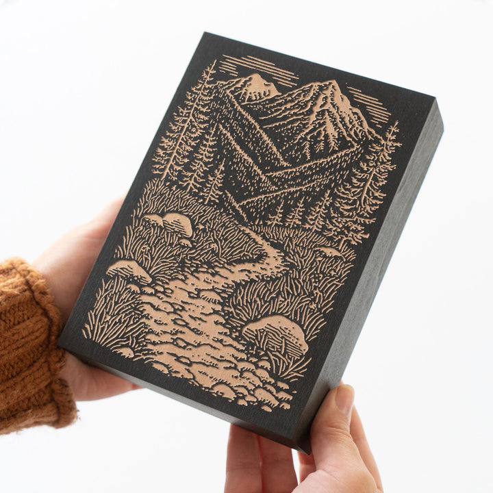 Rocky Mountain Trail Engraved Wood Panel