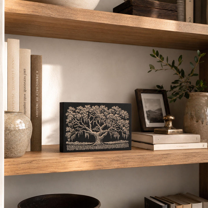 Southern Live Oak Engraved Wood Panel