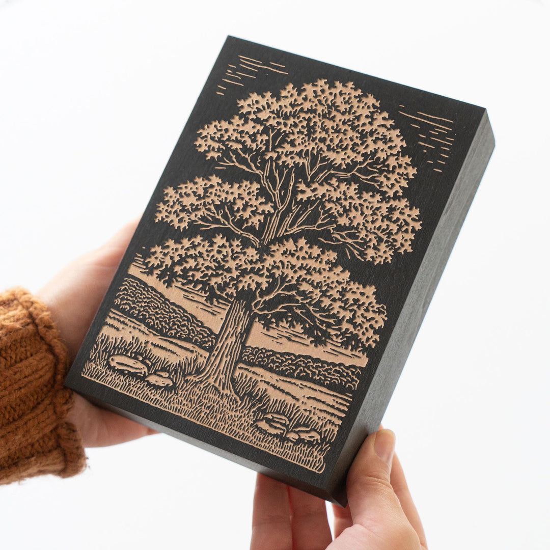 Sugar Maple in Field Engraved Wood Panel