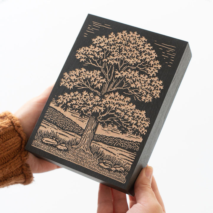 Sugar Maple in Field Engraved Wood Panel