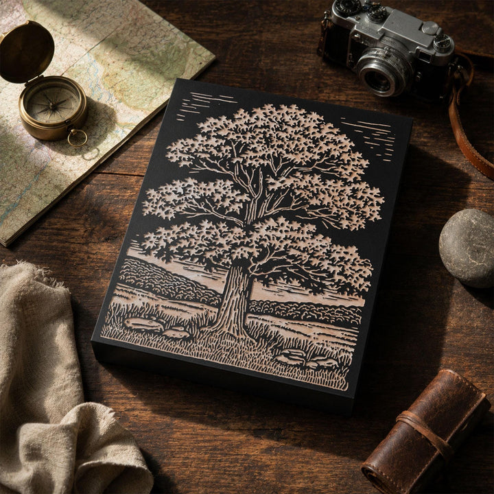 Sugar Maple in Field Engraved Wood Panel