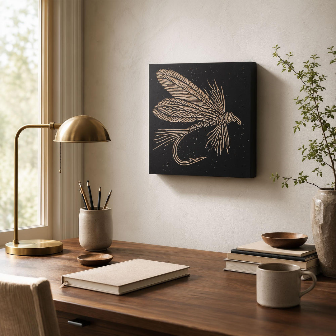 Classic Hand-Tied Fly Engraved Wood Panel